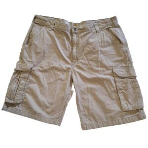 Carhartt Cargo Shorts Mens 40 Beige Relaxed Fit Canvas Rugged Flex